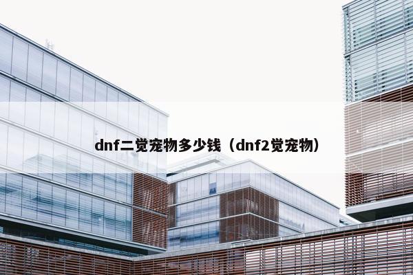 dnf二觉宠物多少钱（dnf2觉宠物）