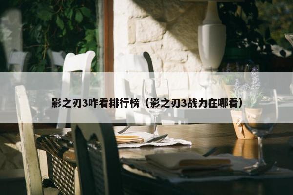 影之刃3咋看排行榜（影之刃3战力在哪看）