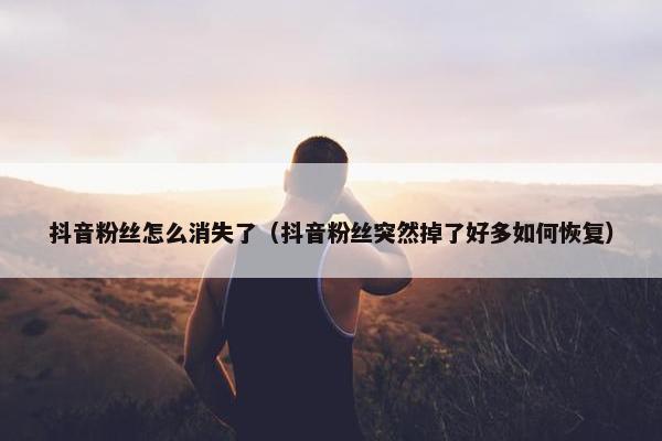 抖音粉丝怎么消失了（抖音粉丝突然掉了好多如何恢复）