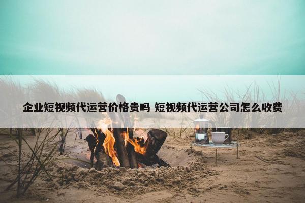 企业短视频代运营价格贵吗 短视频代运营公司怎么收费