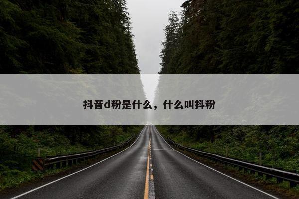 抖音d粉是什么，什么叫抖粉