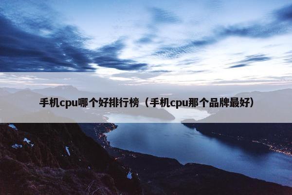 手机cpu哪个好排行榜（手机cpu那个品牌最好）