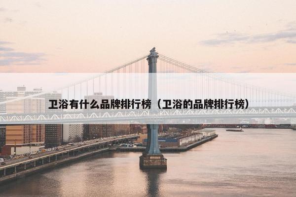 卫浴有什么品牌排行榜（卫浴的品牌排行榜）