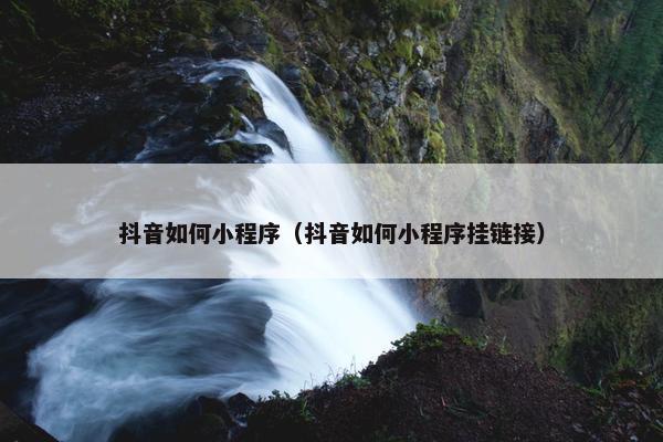 抖音如何小程序（抖音如何小程序挂链接）