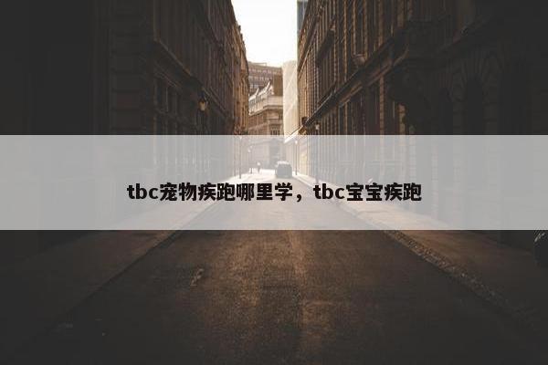 tbc宠物疾跑哪里学，tbc宝宝疾跑