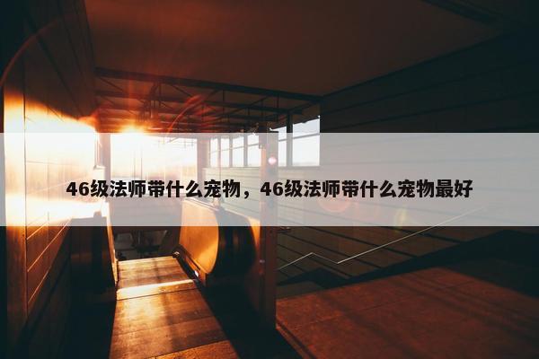 46级法师带什么宠物，46级法师带什么宠物最好