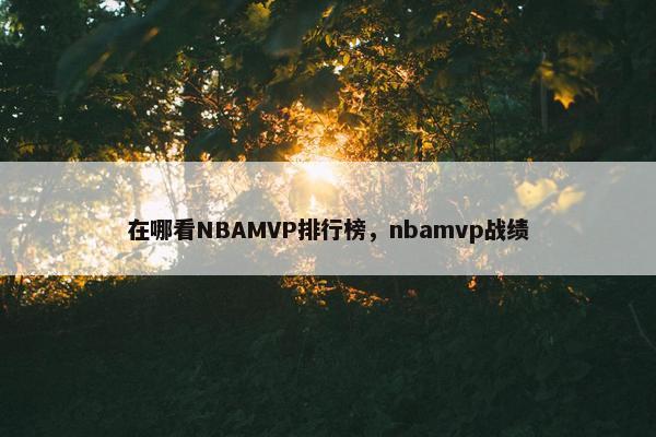 在哪看NBAMVP排行榜，nbamvp战绩