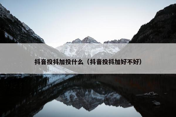 抖音投抖加投什么（抖音投抖加好不好）