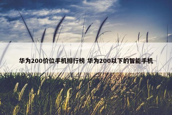 华为200价位手机排行榜 华为200以下的智能手机