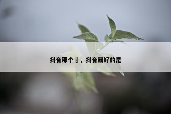 抖音那个呯，抖音最好的是