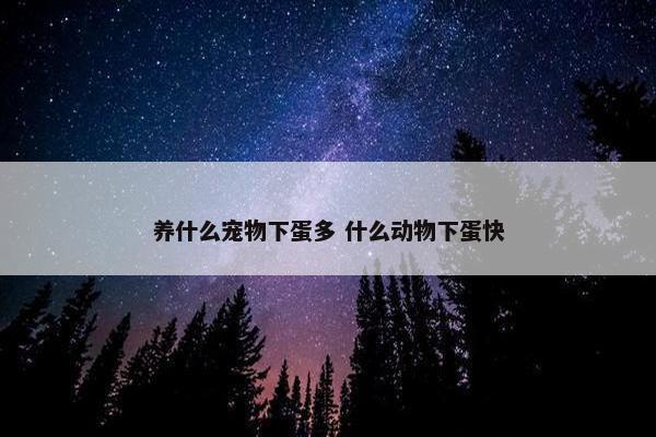 养什么宠物下蛋多 什么动物下蛋快